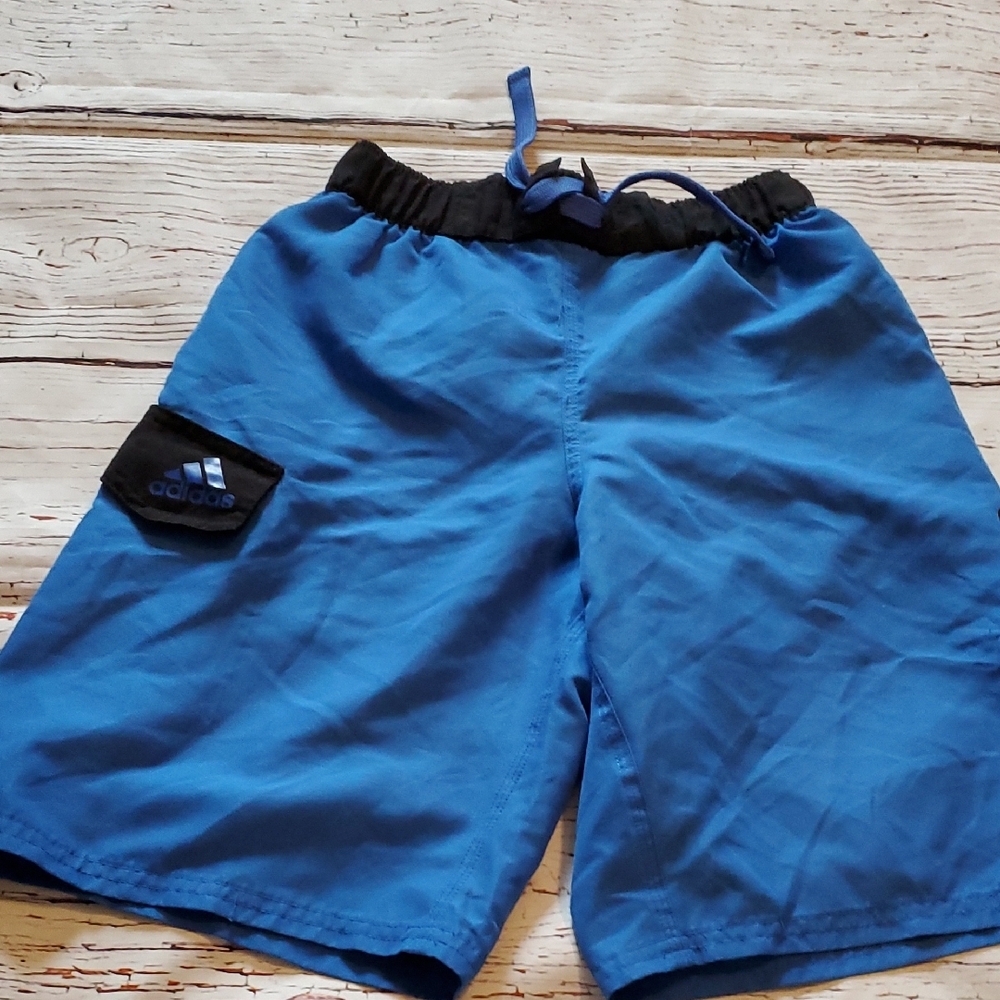 Adidas Kids Blue Swim Trunks - Picture 6 of 9